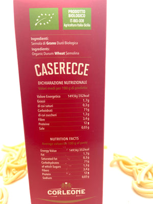 Rigatoni, Organic Historic Grain Pasta, Low Gluten , Corleone Brand