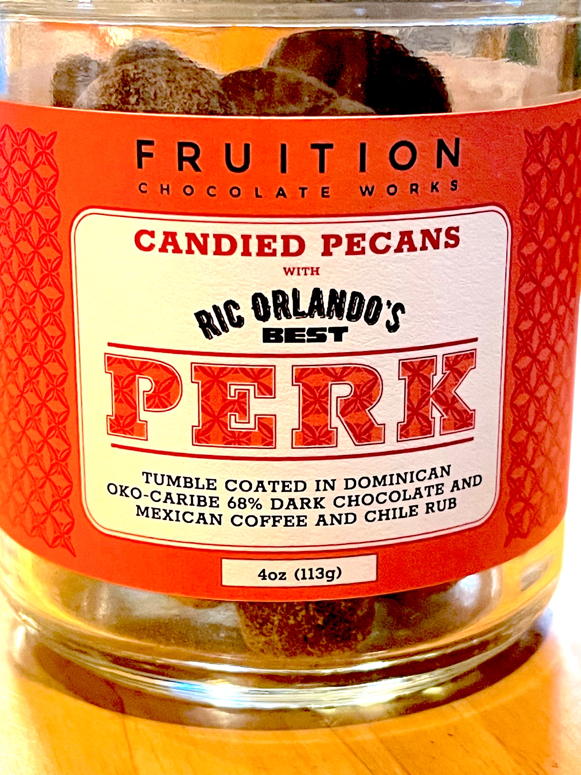 "PERK" Coffee and Chocolate Coated Pecans