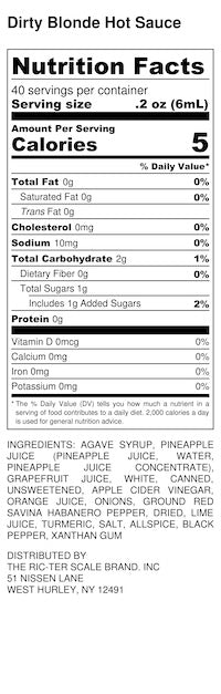 Dirty Blonde Sweet and Sticky Hot Sauce